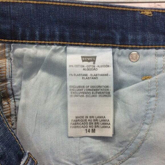 Levi's 515 Jeans Women’s Sz 14 Boot Cut Mid Rise Med Wash Distressed Flap Pocket - Picture 2 of 12